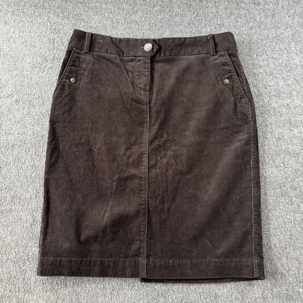 Vintage J Crew Women Corduroy Stretch Skirt Sz 2 Brown Dark Academia Preppy Y2K